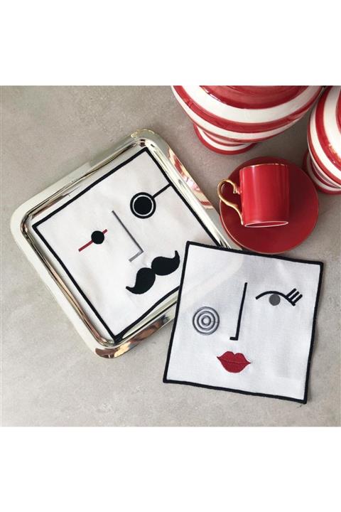 Elif İpek Hometex Mrs & Mr Model Kokteyl Peçetesi 2'lı