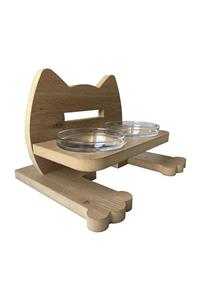 feyartconcept Kedi Mama Ve Su Kabı - Küçük Irk Köpek Mama Ve Su Kabı - Cam Kase - Balance Mama Kabı