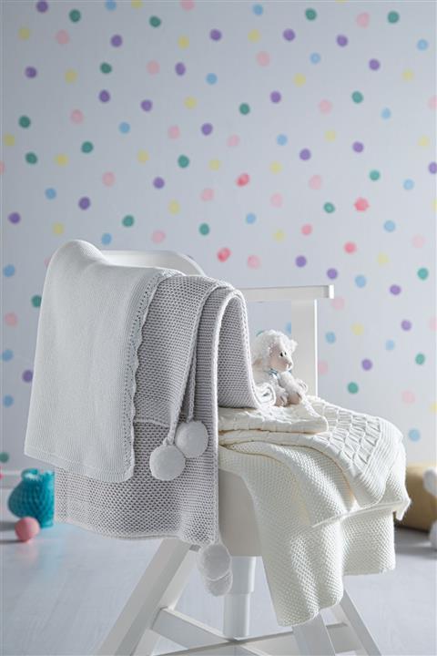 Yataş Bedding Rena Bebek Battaniyesi Pamuk Akrilik Bebek Battaniyesi Beyaz 80x120 Cm