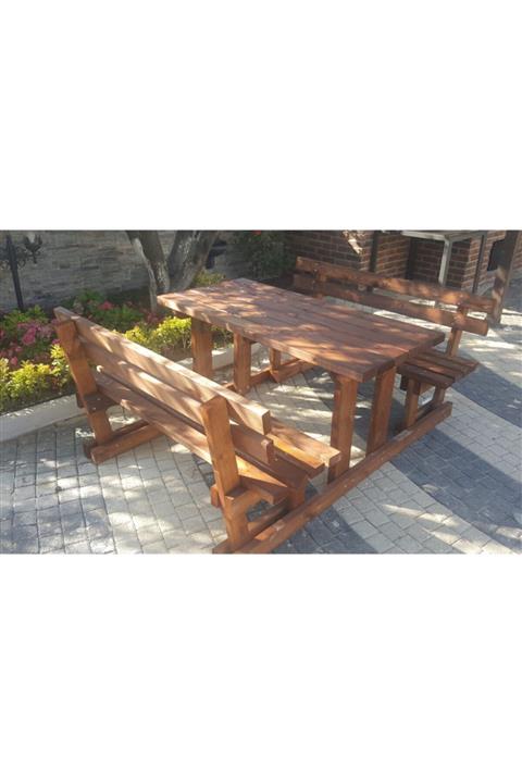 Çamlıca Ahsap Sırtlıklı Piknik Masası