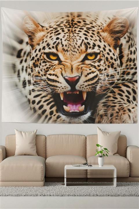 Ysahome Vahşi Leopar Desenli Duvar Halısı