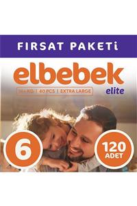 ELBEBEK ELİTE Bebek Bezi Xlarge 6 Beden 120 Adet