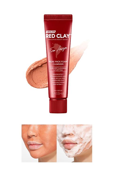 Missha Yağlanma ve Gözenek Karşıtı Kırmızı Kil İçerikli Yüz Yıkama Köpüğü (15ml) Red Clay Foam Cleanser