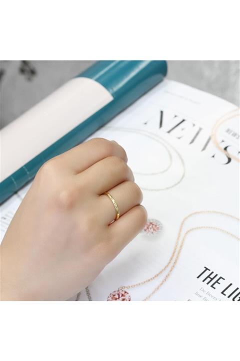 detaysilver 2mm Gümüş Düz Alyans Altın Kaplamalı