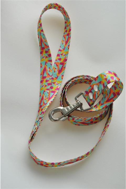 CPPAWS Geometrik Desenli Tasarım Kedi - Köpek Tasması Gezdirme Sapı