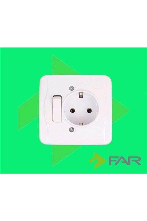Güntem Far Sıvaaltı Anahtarlı Topraklı Priz 31112001