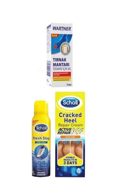 Wartner Tırnak Mantar Jeli+24 Saat Etkili Koku Önleyici Ayakkabı Spreyi 150 ml +keratinli Ayak Balmı 60 ml