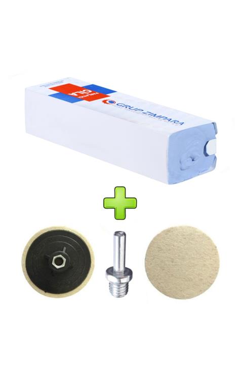 Badem10 Don Yağı Polisaj Parlatma Metal Cila 1 Kg + Polisaj Keçesi 115 Mm + Matkap Aparatı M14