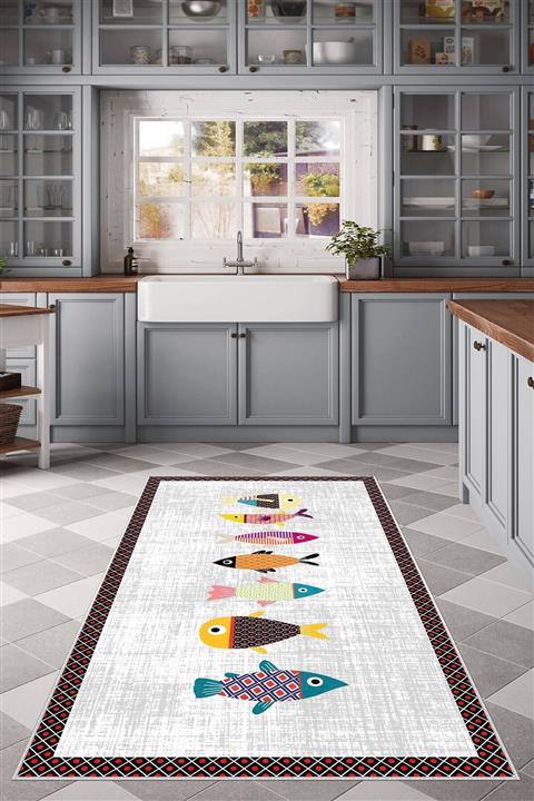 Confidence Home Dijital Baskı Kaymaz Taban Mutfak Halısı