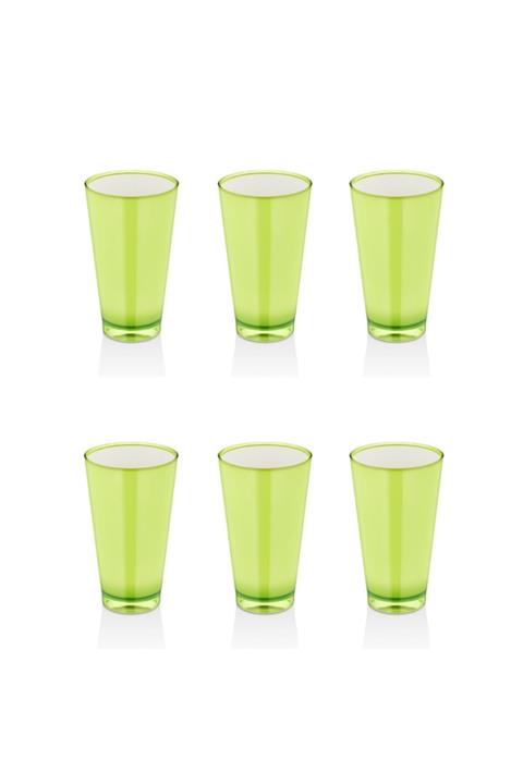 EW's Kitchenware Akrilik Yeşil Meşrubat Bardak 3 Bardak + 3 Bardak