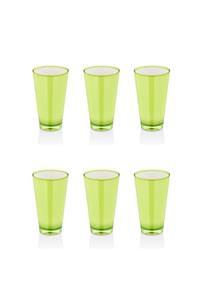 EW's Kitchenware Akrilik Yeşil Meşrubat Bardak 3 Bardak + 3 Bardak