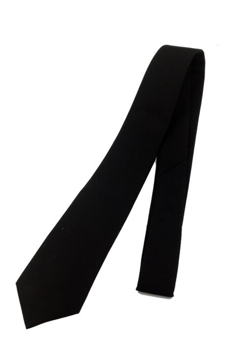 Stone Ünisex Düz Siyah Kravat