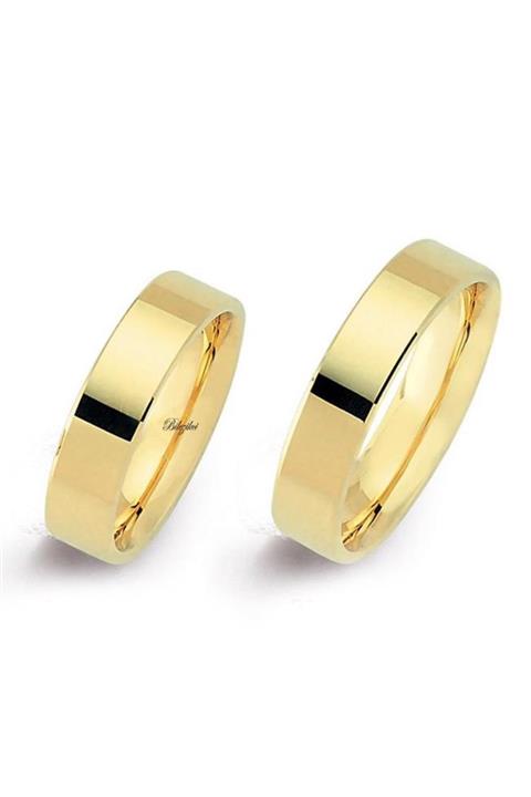 Bilezikci Köşeli 5 Mm Enli 14 Ayar Alyans Takımı