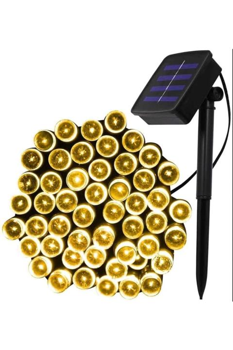 SGE TEKNOLOJİ Güneş Enerjili 100 Led 12 Metre Sarı Renk Bahçe Aydınlatması Led Işık