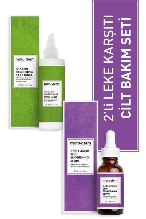 Maru.Derm Maruderm 2'li Avantajlı Leke Seti - Aha Tonik & Leke Karşıtı Cilt Bakım Serumu