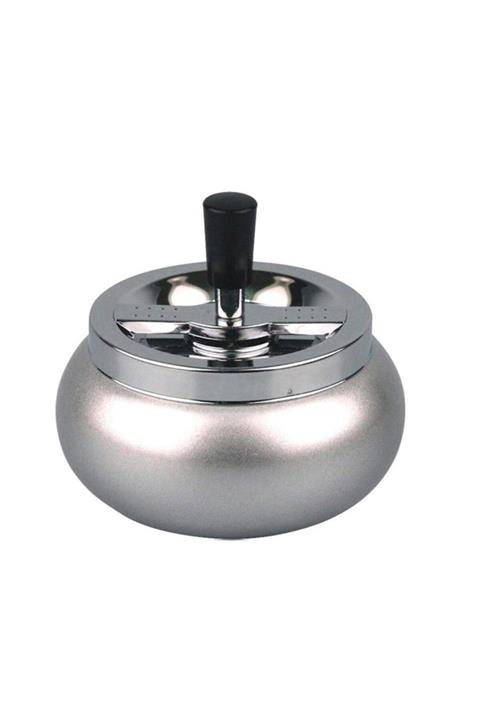 Cool Bas-çevir Metal Hazneli Küllük Mat Krom 13 cm