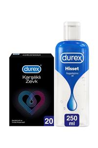 Durex Kayganlaştırıcı Jel Hisset, 250 Ml + Karşılıklı Zevk Geciktiricili Prezervatif 20'li