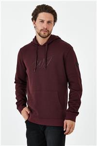 ENQUE Erkek Sweat Baskılı Kapuşonlu Bordo