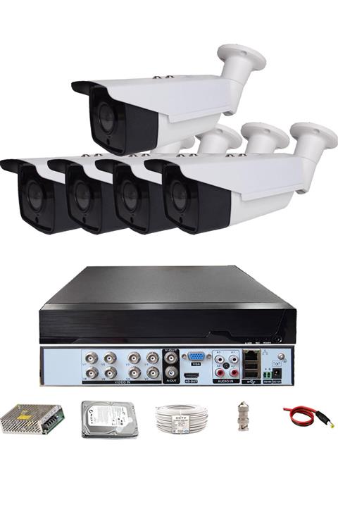 qromax Pro 2004 5' Li 5 Megapiksel Sony Lens 1080p Aptina Sensör Güvenlik Kamerası Seti