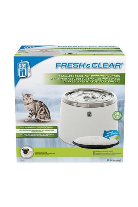 Catit Çelik Hazneli Kedi Suluğu 2 lt