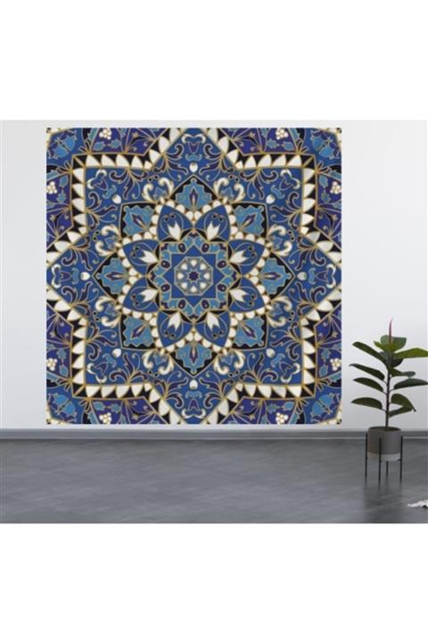 ALAMODECOR Mandala Desen Duvar Örtüsü (100X100, 140X140) / Duvar Halısı