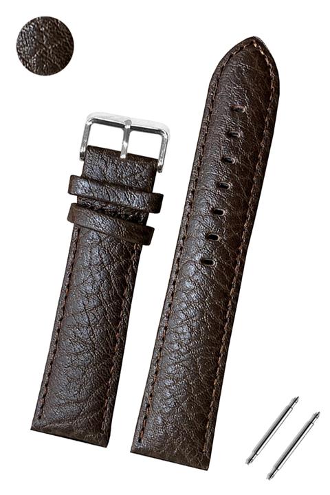 Fossil Saat Uyumlu 22mm Kahverengi Renk Rolax Baskılı Hakiki Deri Saat Kordonu Kayışı