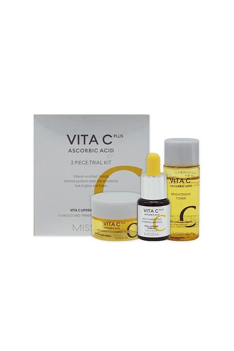 Missha Leke Karşıtı Aydınlatıcı C Vitamini 3lü Mini Bakım Seti Vita C Plus Trial Kit Mini Set