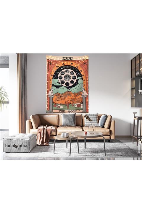 Hobimania Tarot The Moon Duvar Örtüsü 40x60 Cm Duvar Dekorasyon Moda
