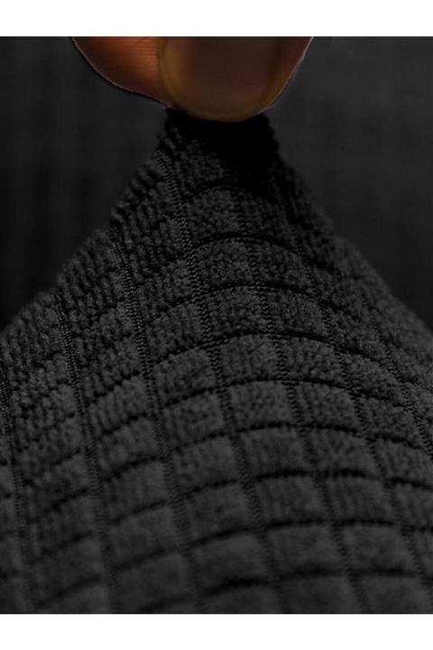 sabirehome Füme Renk 6 Adet Sandalye Kılıfı Likralı Esnek Lastikli Sandalye Örtü 6'li Pitikare Desen