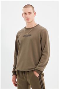 TRENDYOL MAN Haki Erkek Regular Fit Bisiklet Yaka Sweatshirt TMNAW22SW0361