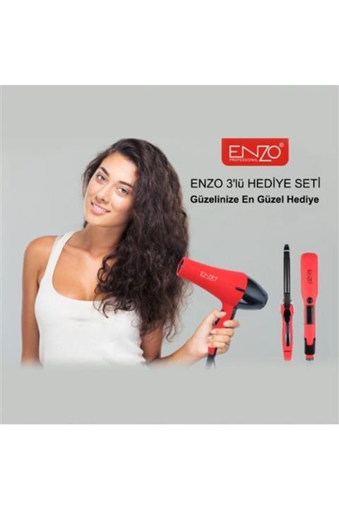 Tamam Enzo Saç Bakım Seti 3in1 Saç Kurutma Makinesi, Saç Düzleştirici, Saç Maşası Seti En-6306.