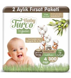 Baby Turco Doğadan 4 Numara Maxi 300 Adet