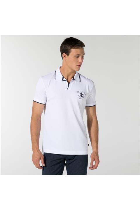 Nautica Erkek Beyaz Slım Fıt Polo Tshirt
