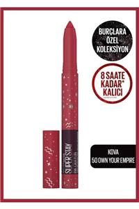 Maybelline New York Super Stay Ink Crayon Kalem Mat Ruj Zodiac Serisi - 50 Own Your Empire (kova)