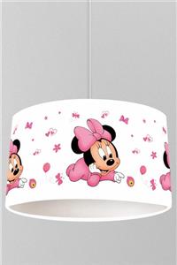 JUNİOR HOME CONCEPT Pembe Minnie Mouse Desenli Cocuk Odası Sarkıt Avize