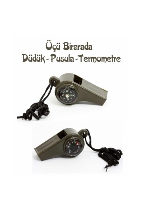 DORSENNA Pusulalı Termometreli Düdük - Survival Askılı Düdük