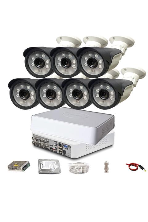 qromax Pro 50sk6 7 'li 5 Megapiksel Sony Lens 1080p Sensör Metal Kasa Güvenlik Kamerası Seti