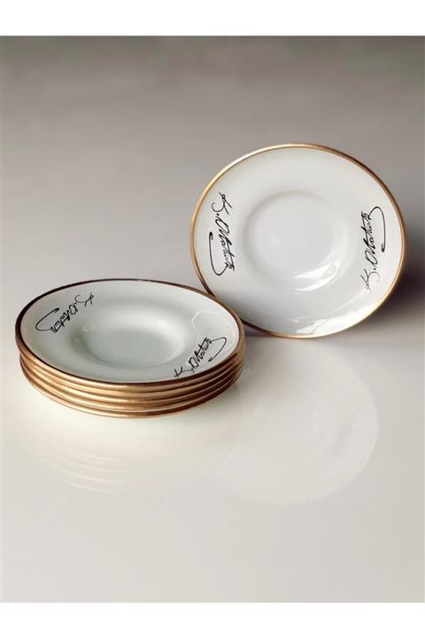 CVK Home Atatürk Imza Desenli Çay Tabağı 6`lı