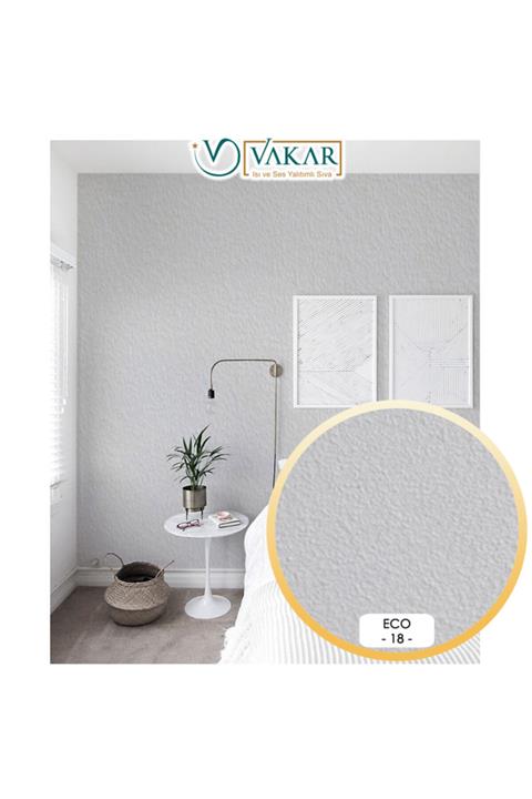 Vakar Canlı Sıva | Ipek Sıva | Dekoratif Sıva | Eco-18 Beyaz Simli