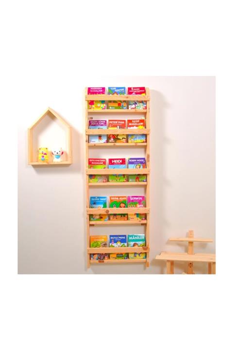 Keep Armor Çocuk Odası Eğitici Montessori Mobilya Kitaplık Raf Duvar Rafı 5 Li