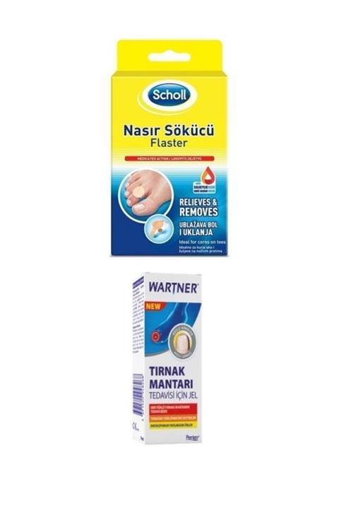 Scholl Ilaçlı Nasır Sökücü Flaster 8 Adet +wartner El Ve Ayak Tırnakları Için Tırnak Mantar Tedavi Jeli