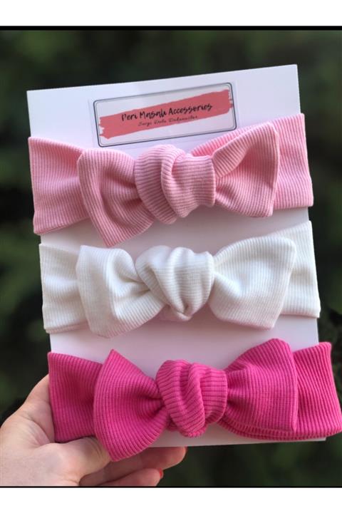 Peri Masalı Kız Bebek Çocuk 3'lü Ribana Bandana Seti