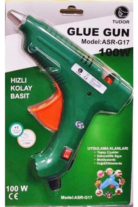 4eticaretteknik Sıcak Kalın Mum Silikon Tabancası 100 Watt Anahtarlı Yeşil