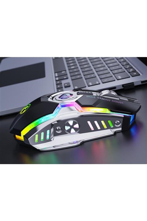 JUNGLEE G7 Şarjlı Led Işıklı Oyuncu Mouse 2.4 Ghz Usb Wireless 1200/3200dpi 7 Buton Kablosuz Mouse