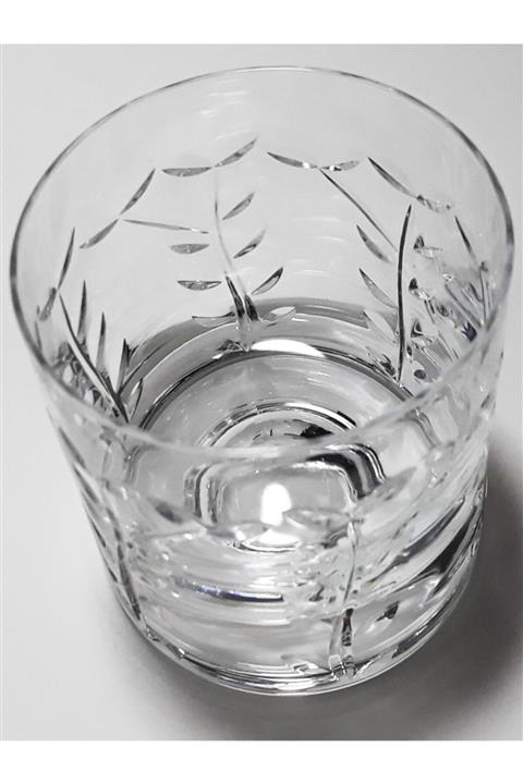 Güler Kristal İmalat El Işliği Kristalleşmiş Soğuk Kesme Zeytin Dalı Dekor Viski Bardağı 6 Adet