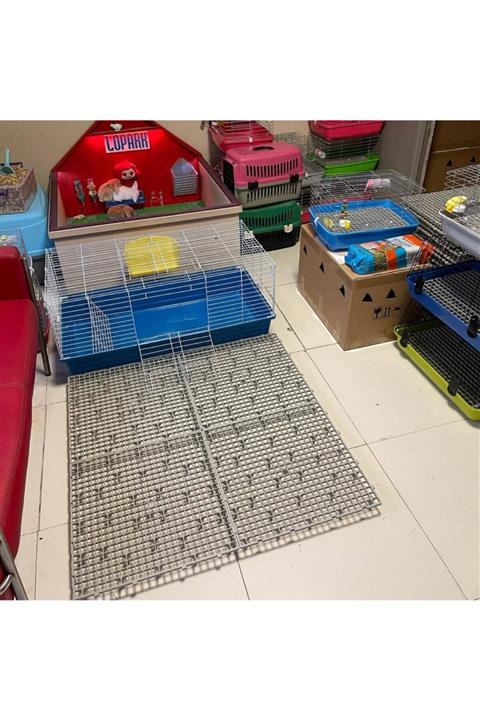 Vixpet 50x50 Ölçü Plastik Tavşan Kafesi Taban Izgarası 1 M2 4 Adet (YEŞİL)