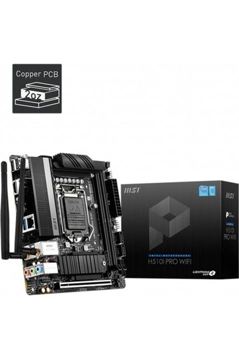 MSI H510ı Pro Wıfı Soket 1200 Ddr4 3200 Pcı-e Gen 4 M.2 Usb3.2 1x 2.5g Lan Wi-fi 6 Matx Anakart