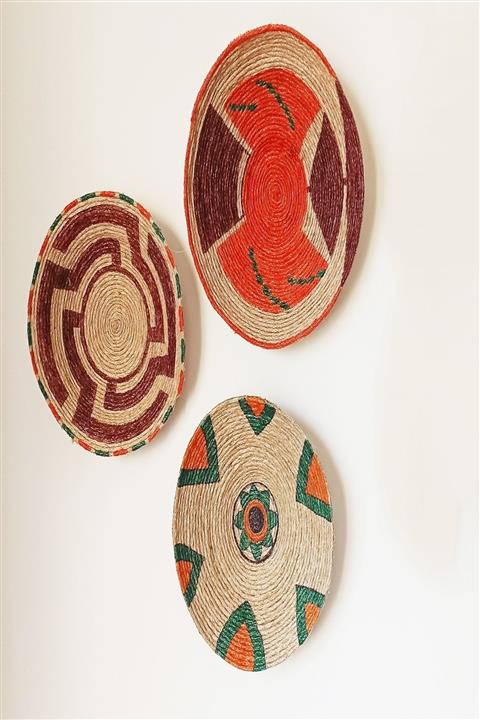 ACADEKOR Dekoratif Hasır Duvar Tabağı