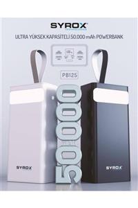 Syrox Ultra Yüksek Kapasiteli 50000 Mah Digital Ekranlı Taşınabilir Şarj Powerbank Pb125 Siyah