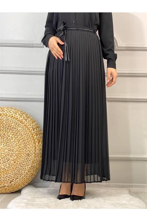 Moda Asrın Quin Krep Piliseli Etek